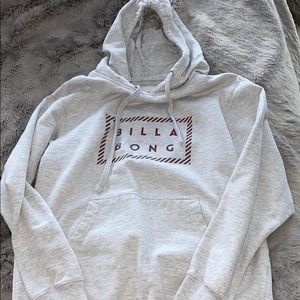 billabong grey hoodie with maroon writing!